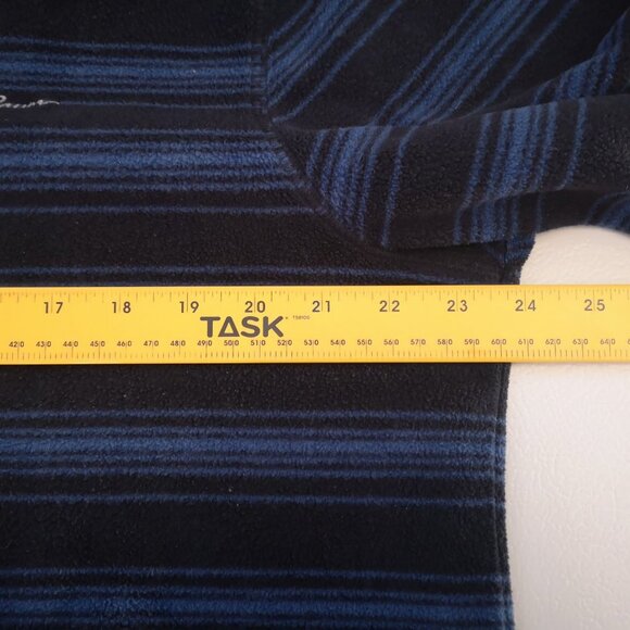 Eddie Bauer Men's Size Large Navy & Royal Blue 1/4 Zip Fleece Pullover - Picture 8 of 11